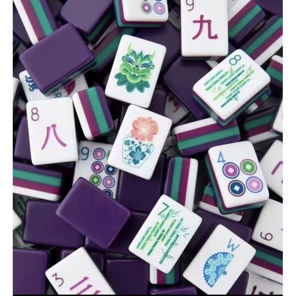 NEW! Beautiful Layered Mahjong Tiles – American Set 160 Tiles - Dark Purple - Picture 7 of 14